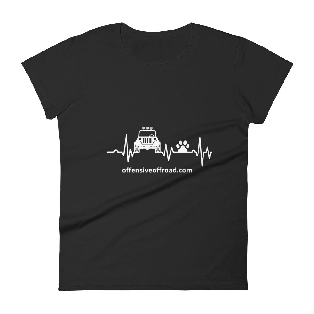 atomixstudios Jeep, Dog & Heartbeat women's short sleeve t-shirt