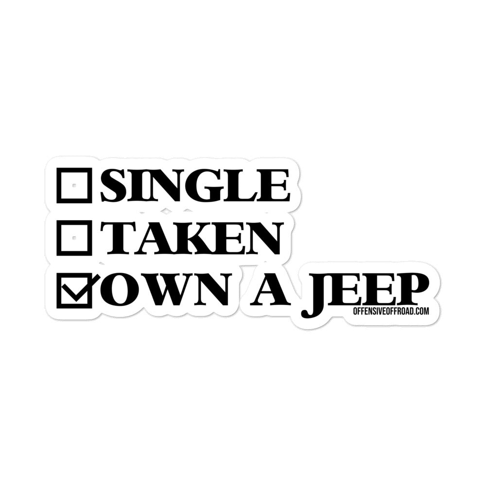 atomixstudios Single Taken Own A Jeep Decal