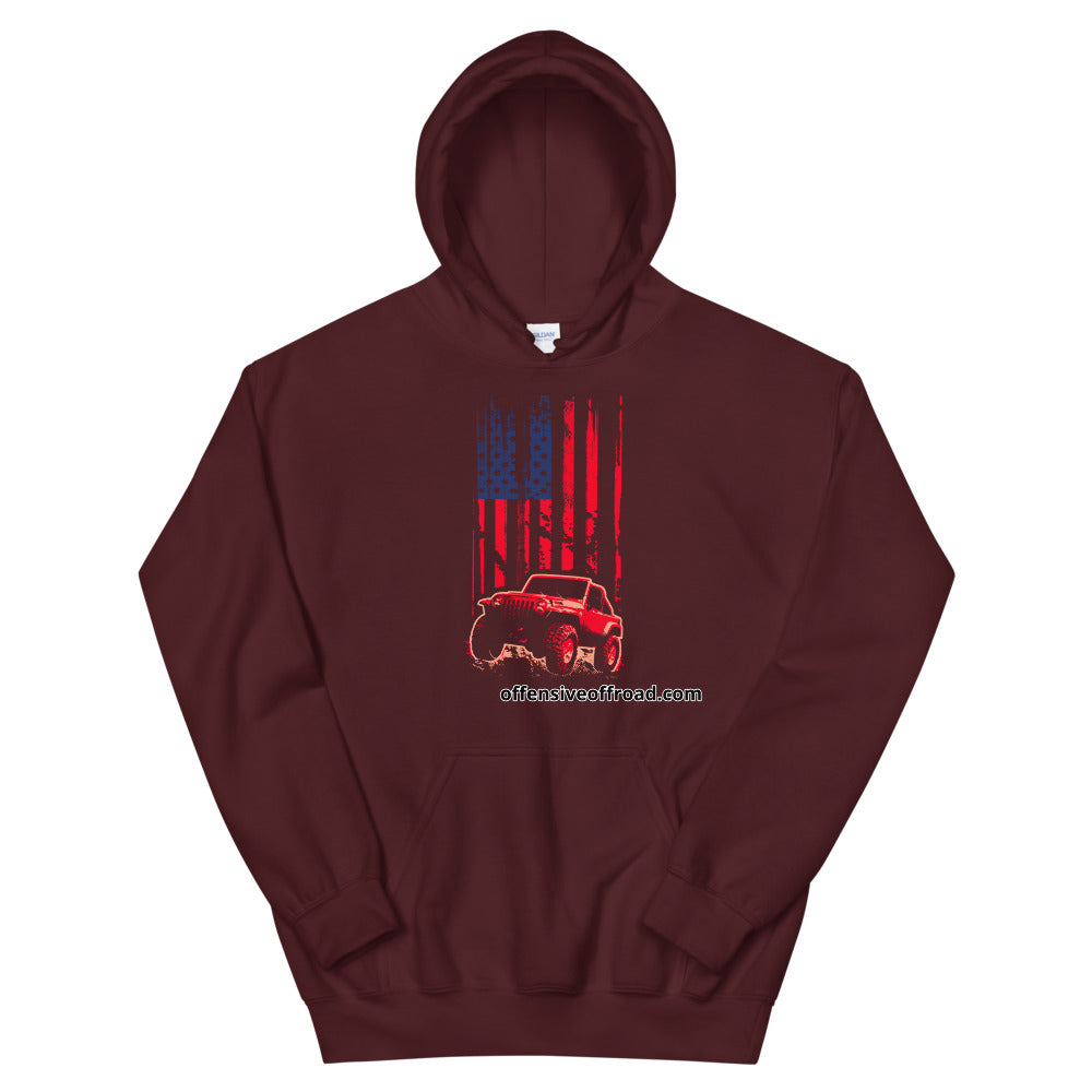 Offensive Offroad Jeep Flag Unisex Hoodie