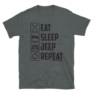 Offensive Offroad Eat Sleep Jeep Repeat Unisex Short-Sleeve T-Shirt