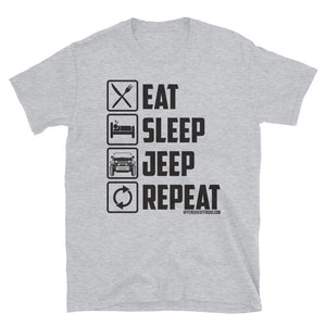 Offensive Offroad Eat Sleep Jeep Repeat Unisex Short-Sleeve T-Shirt