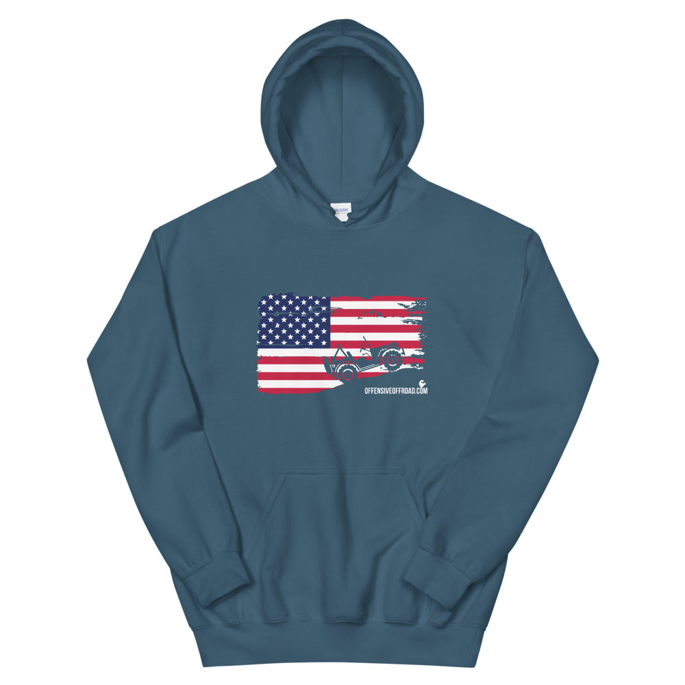 Offensive Offroad Jeep Flag Unisex Hoodie