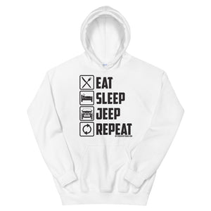 Offensive Offroad Eat Sleep Jeep Repeat Unisex Hoodie