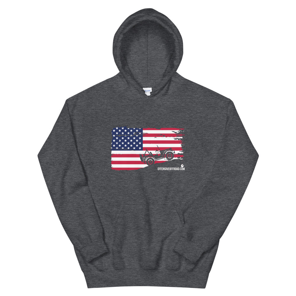 Offensive Offroad Jeep Flag Unisex Hoodie