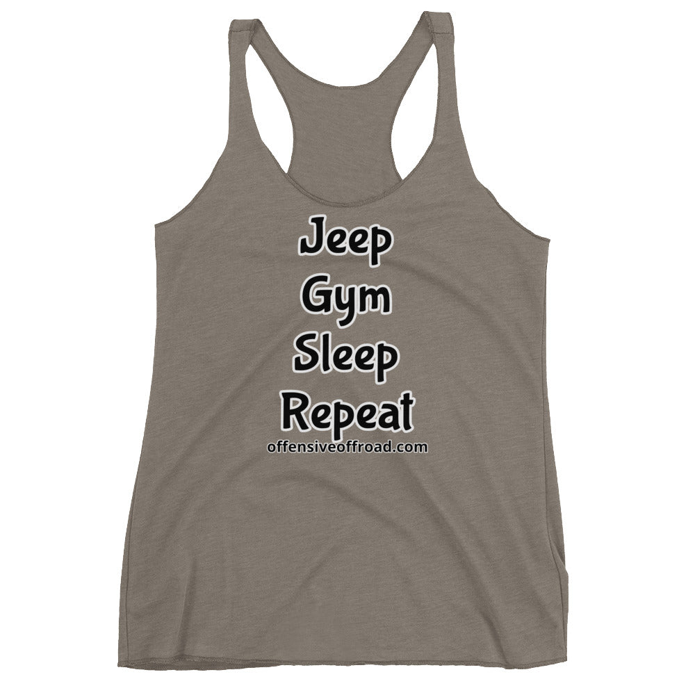 Offensive Offroad Jeep Gym Repeat Women's Racerback Tank