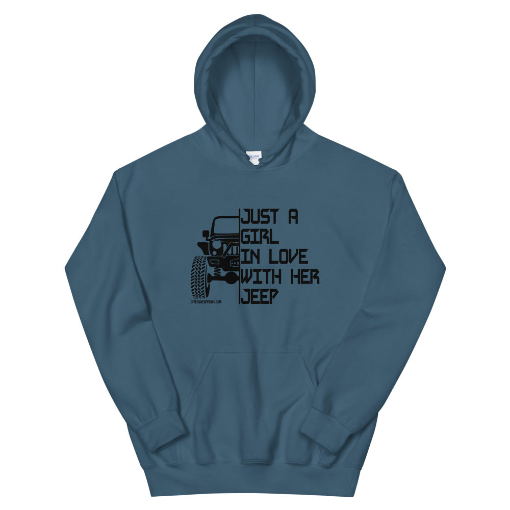 Offensive Offroad Just Girl in Love Hoodie with her Jeep Unisex Hoodie