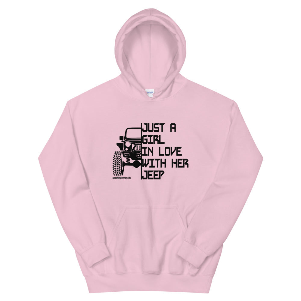 Offensive Offroad Just Girl in Love Hoodie with her Jeep Unisex Hoodie