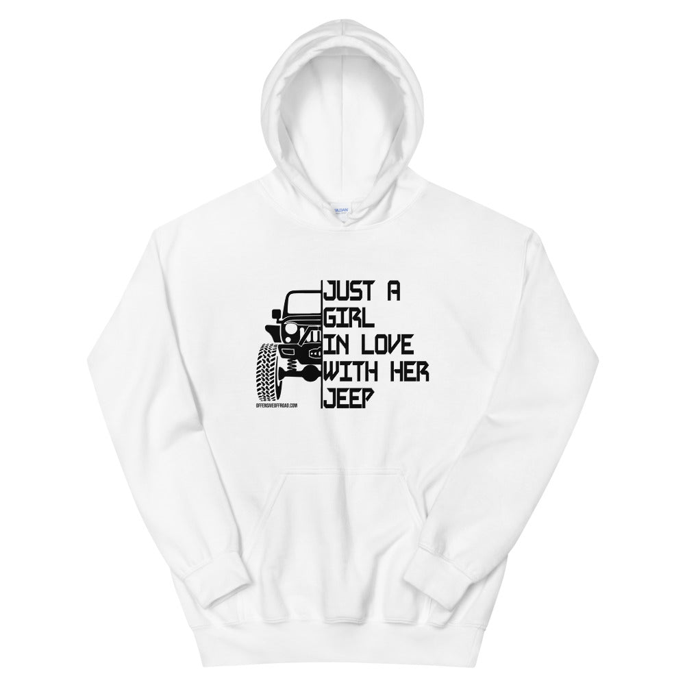 Offensive Offroad Just Girl in Love Hoodie with her Jeep Unisex Hoodie