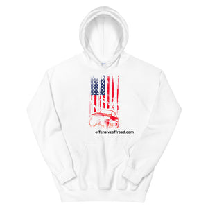 Offensive Offroad Jeep Flag Unisex Hoodie